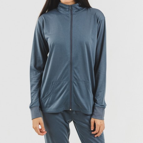 Conjunto desportivo de casaco mulher azul indigo