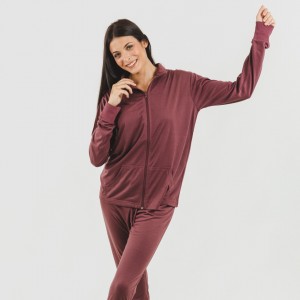 Conjunto desportivo de casaco mulher beringela