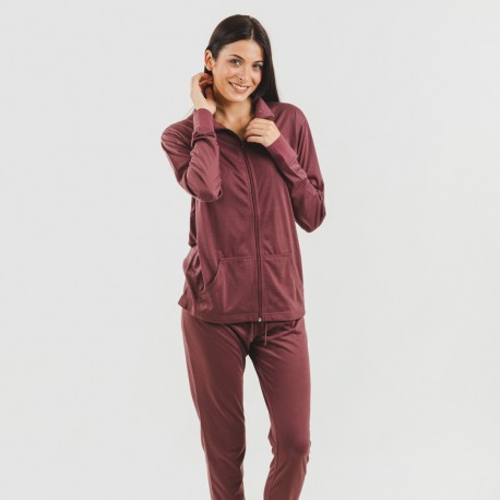 Conjunto desportivo de casaco mulher beringela Tamanhos para pijamas,  roupões e roupa M