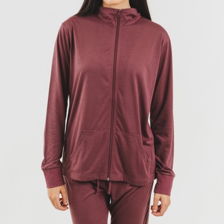 Conjunto desportivo de casaco mulher beringela