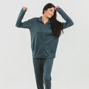 Conjunto desportivo de casaco mulher verde azulado 2