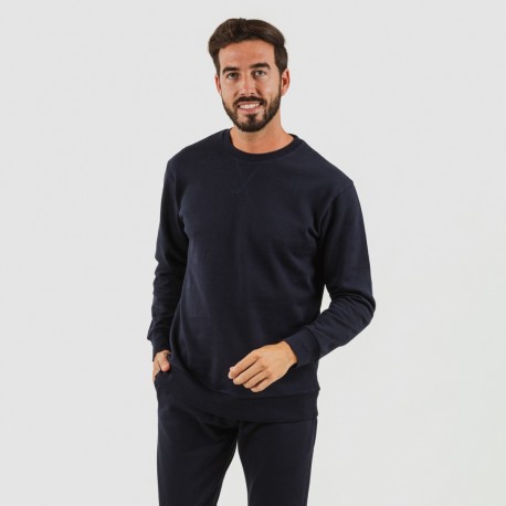 Set Sport algodão homem azul marinho conjunto-deportivo-largo-algodon-hombre