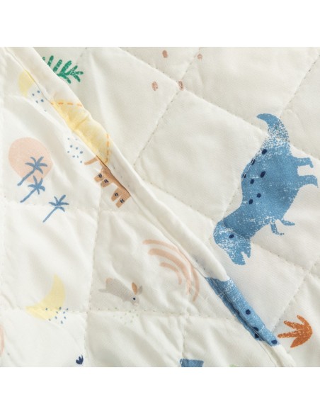 Colcha bouti Dinosaurus azul indigo colchas-bouti