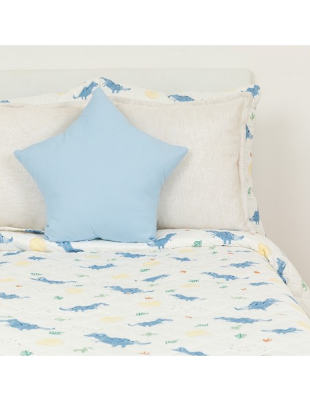 Colcha bouti Dinosaurus azul indigo Colcha bouti Dinosaurus azul indigo