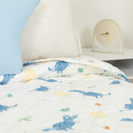 Colcha bouti Dinosaurus azul indigo