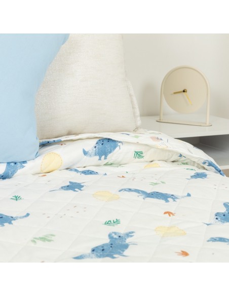 Colcha bouti Dinosaurus azul indigo Colcha bouti Dinosaurus azul indigo