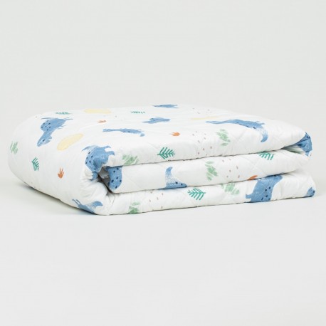 Colcha bouti Dinosaurus azul indigo