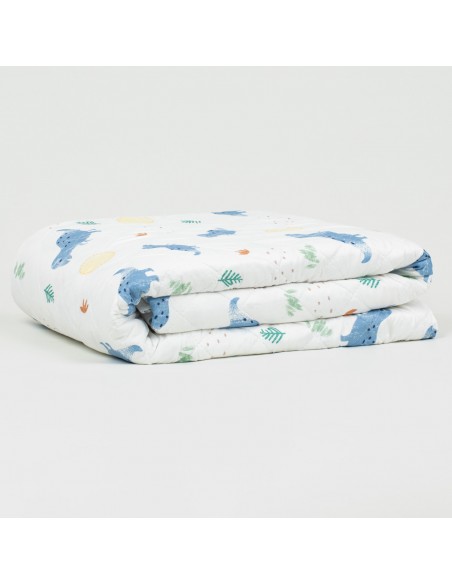 Colcha bouti Dinosaurus azul indigo Colcha bouti Dinosaurus azul indigo