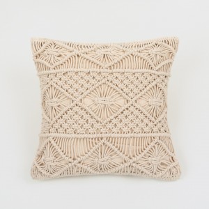 Almofada algodão Macramé Presire natural 45x45