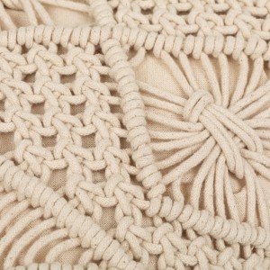 Almofada algodão Macramé Presire natural 45x45 2