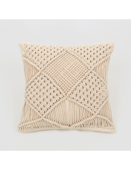 Almofada algodão Macrame Minoto natural 45x45
