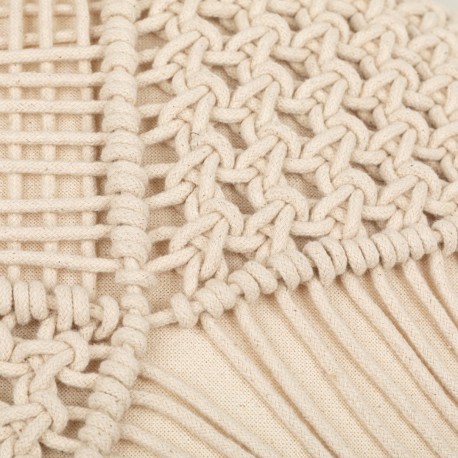 Almofada algodão Macrame Minoto natural 45x45