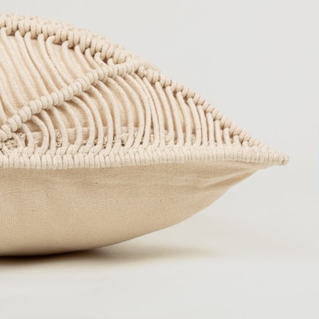Almofada algodão Macrame Minoto natural 45x45