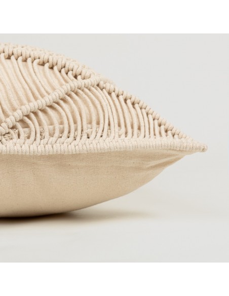 Almofada algodão Macrame Minoto natural 45x45