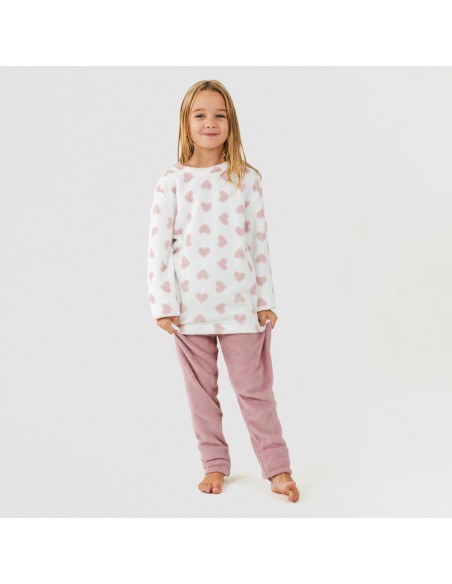 Pijama coral criança Praga malva rosa pijama-infantil