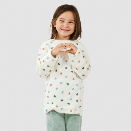 Pijama coral criança Julie verde tiffany pijama-infantil