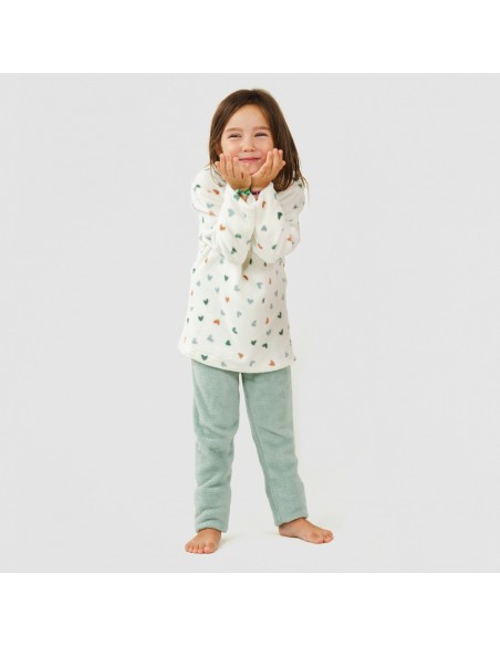 Pijama coral criança Julie verde tiffany pijama-infantil