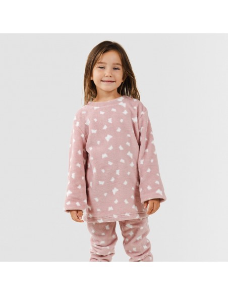 Pijama coral criança Butterflies rosa palo pijama-infantil