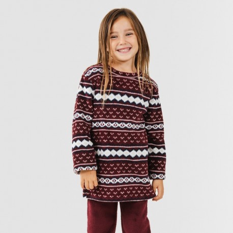 Pijama coral criança Cronos bordeaux pijama-infantil