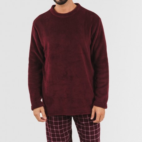 Pijama coral homem Cuadro Pruden bordeaux
