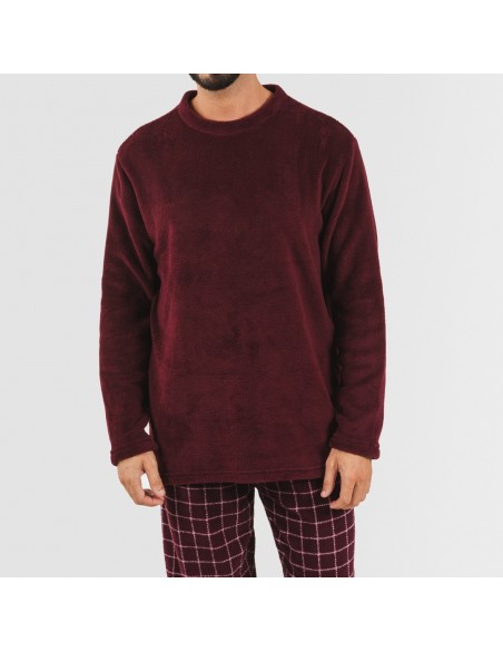 Pijama coral homem Cuadro Pruden bordeaux