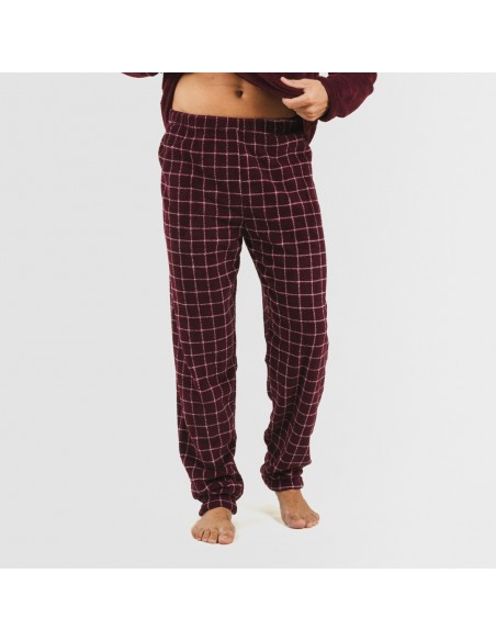 Pijama coral homem Cuadro Pruden bordeaux