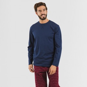 Pijama homem flanela Loui azul marinho 2