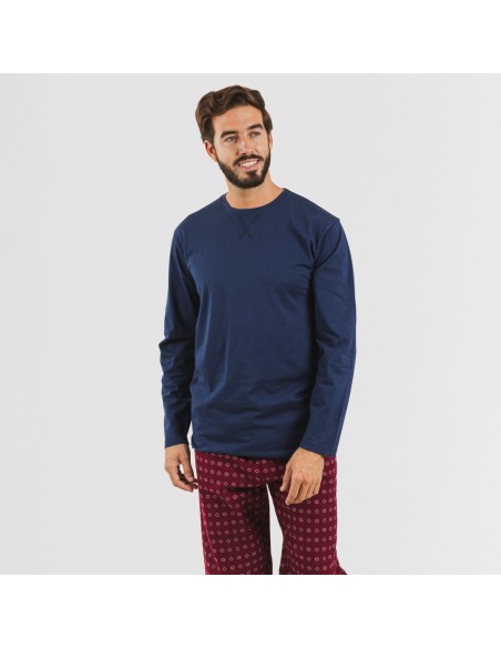Pijama homem flanela Loui azul marinho Pijama homem flanela Loui azul marinho