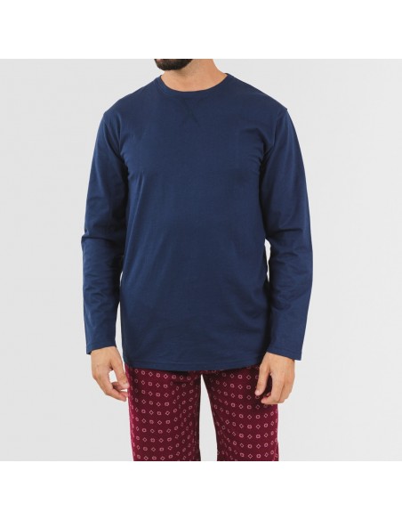 Pijama homem flanela Loui azul marinho pijama-franela