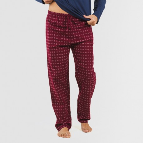 Pijama homem flanela Loui azul marinho