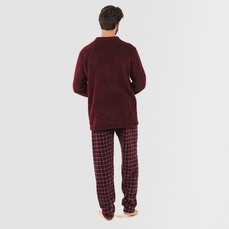 Pijama coral homem Cuadro Pruden bordeaux