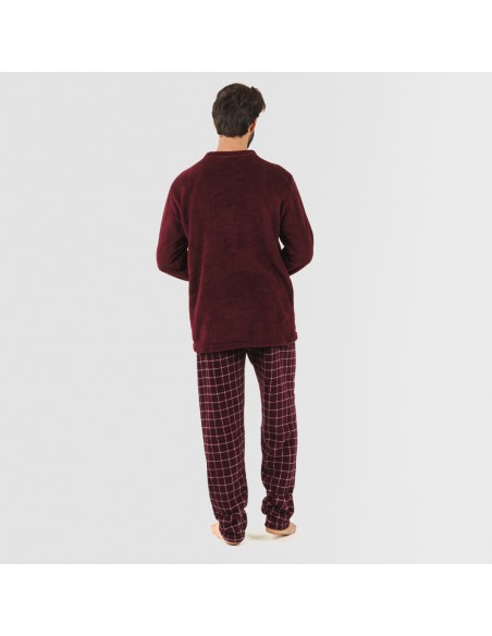 Pijama coral homem Cuadro Pruden bordeaux