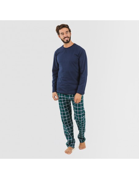Pijama homem flanela Cuadro Ringo azul marinho pijama-franela