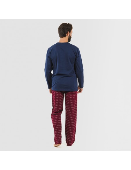 Pijama homem flanela Loui azul marinho Pijama homem flanela Loui azul marinho