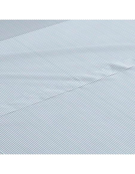 Jogo de lençóis algodão Lista azul celeste lencois-100-algodao