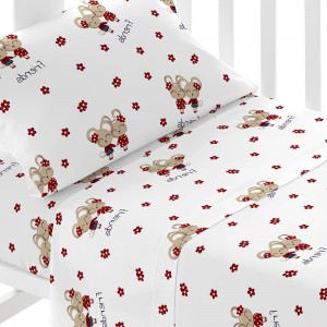 Jogo de lençóis algodão Friends vermelho cama bebé