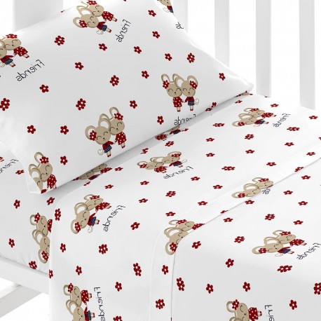 Jogo de lençóis algodão Friends vermelho cama bebé jogos-de-lencois-para-bebe