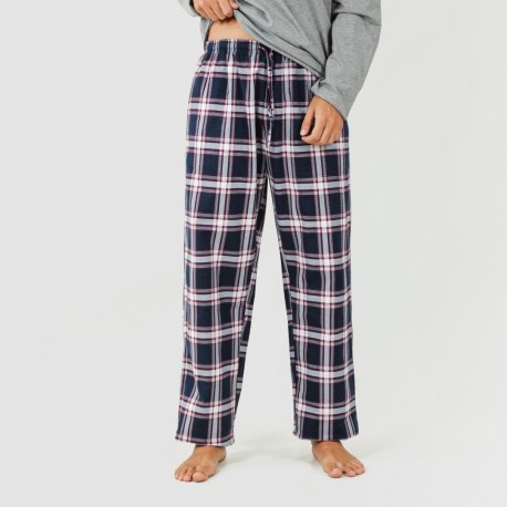 Pijama homem flanela Cuadro Tarso cinza