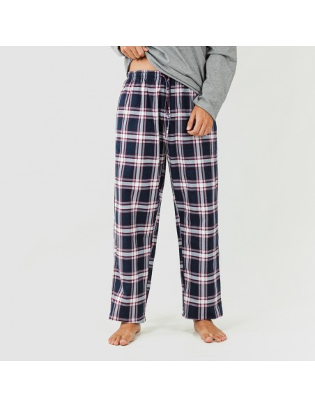 Pijama homem flanela Cuadro Tarso cinza