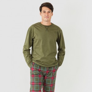 Pijama homem flanela Cuadro Milton verde