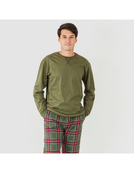 Pijama homem flanela Cuadro Milton verde