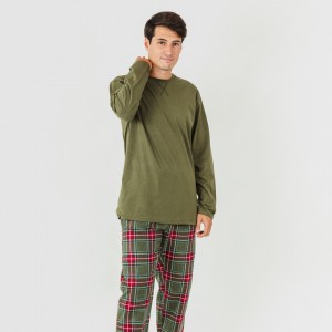 Pijama homem flanela Cuadro Milton verde 2