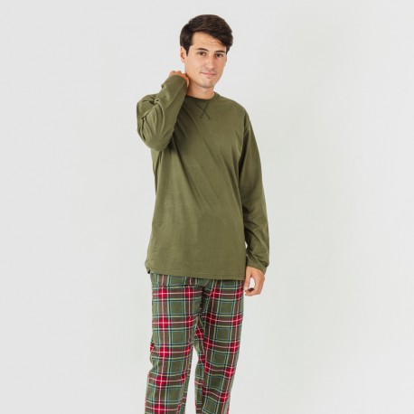Pijama homem flanela Cuadro Milton verde