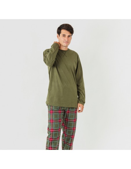 Pijama homem flanela Cuadro Milton verde