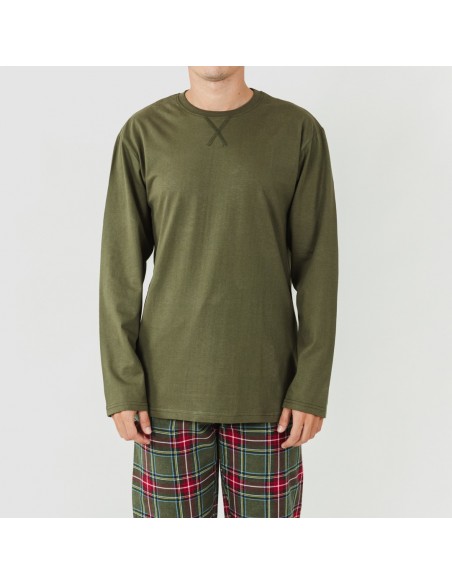 Pijama homem flanela Cuadro Milton verde