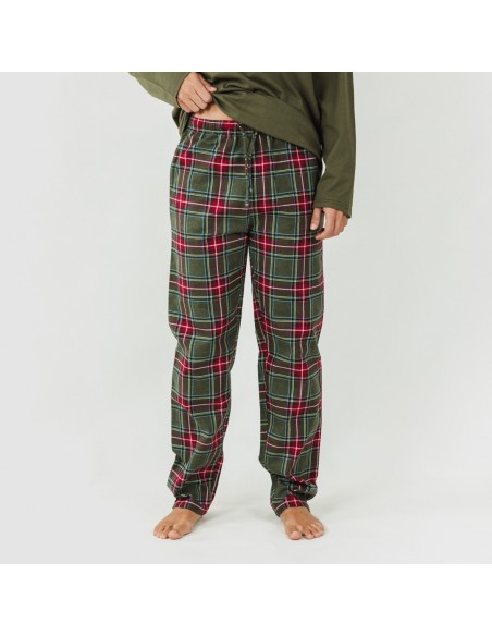 Pijama homem flanela Cuadro Milton verde pijama-franela