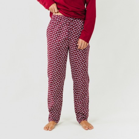 Pijama homem flanela Jaume bordeaux