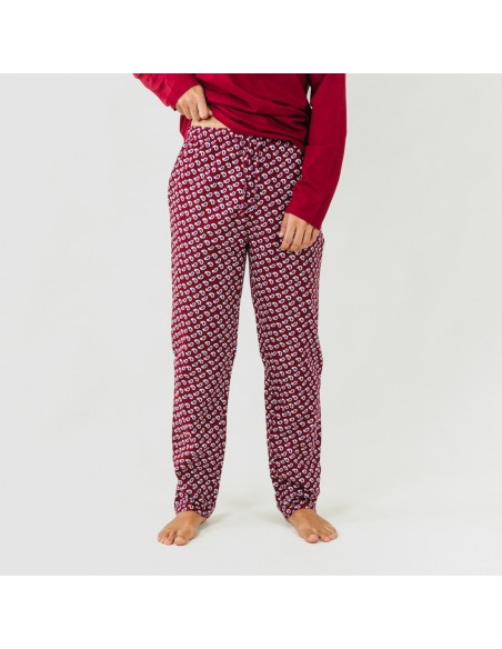 Pijama homem flanela Jaume bordeaux Pijama homem flanela Jaume bordeaux