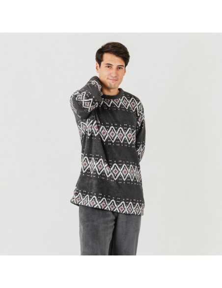 Pijama coral homem Andros cinza Pijama coral homem Andros cinza