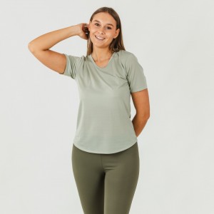 Conjunto desportivo de legging mulher verde folha/caça
